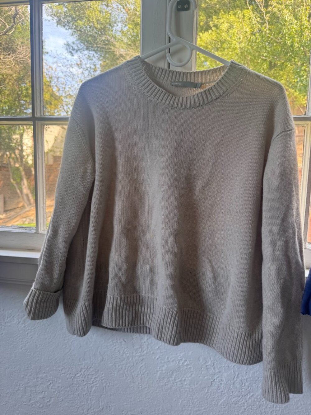 Vince Wool Cashmere Crewneck Sweater Womens XS Oatmeal Beige